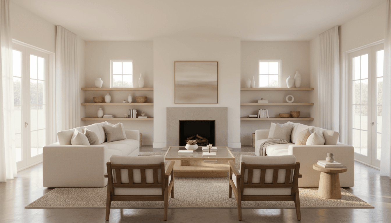 Spotless living room after professional cleaning