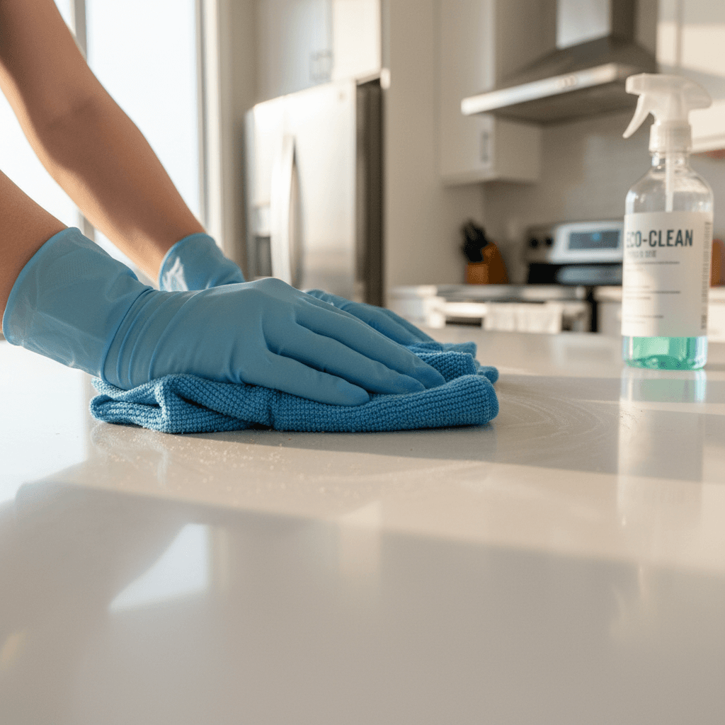 Cleaning baseboards during deep clean