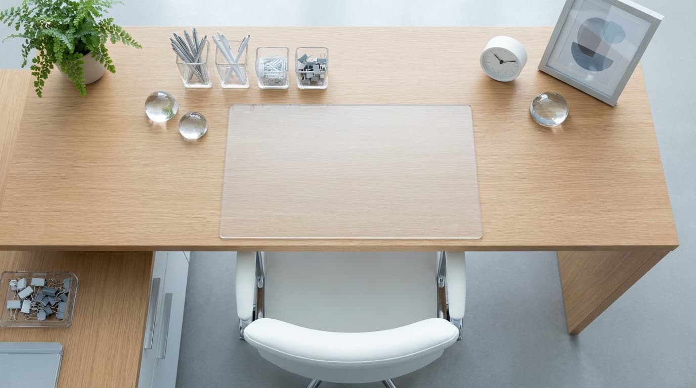 Organized office space after commercial cleaning